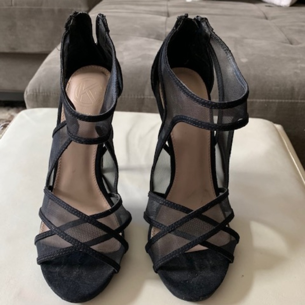 Kurt Geiger Black Bondage Stilettos Size 6/36